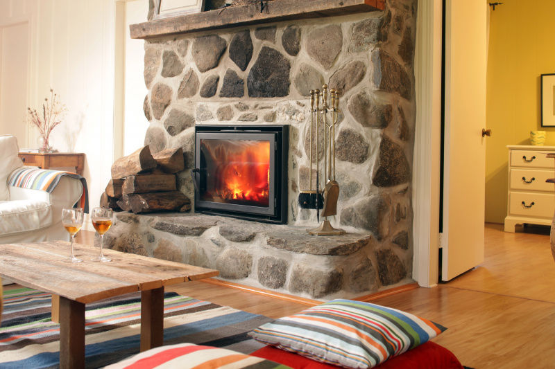 Warm and cozy fireplace